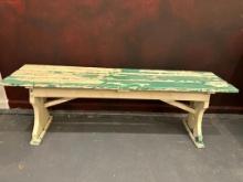 Vintage, Painted, Wood Bench