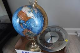 GLOBE AND WALL CLOCK