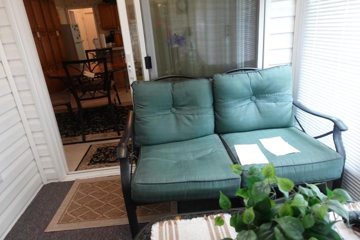 3 PC PATIO SET INCLUDING LOVE SEAT COFFEE TABLE AND END TABLE