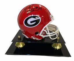 Mini Helmet Signed by Herschel Walker in Display