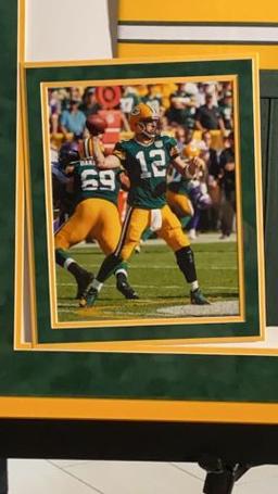 Framed & Signed Aaron Rodgers Green Bay Packers