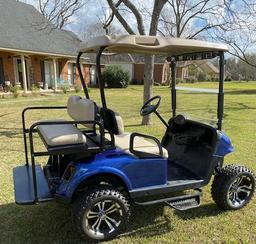 E-Z Go 13 RXV Electric Stinger 48 Golf Cart with Folding Clear Windshield, Wink Style Rear View