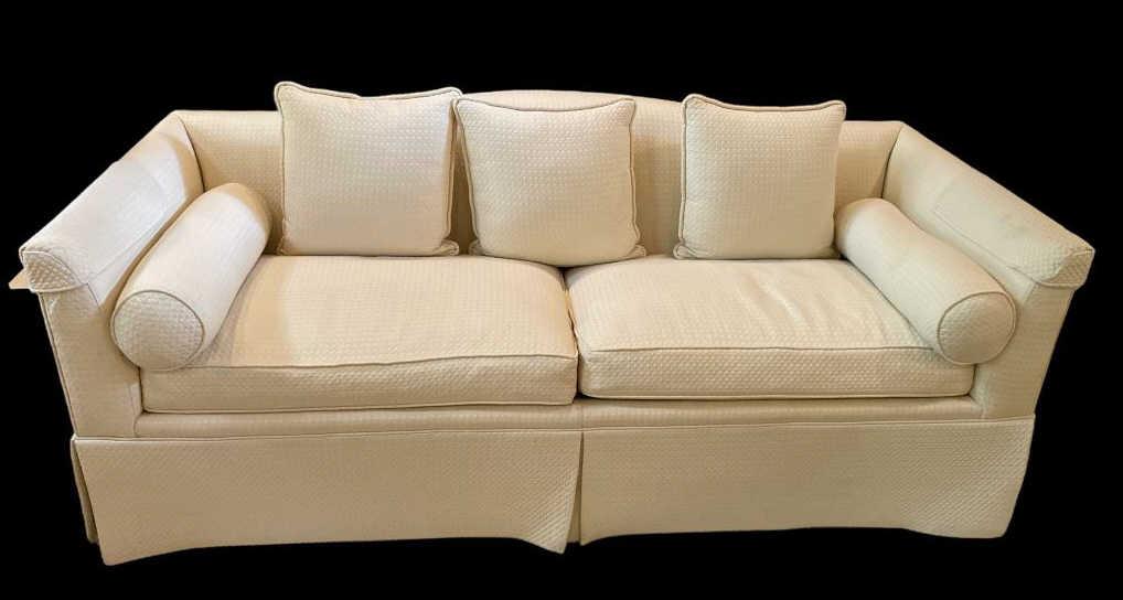 White Upholstered Sofa--Baker Manufacturing