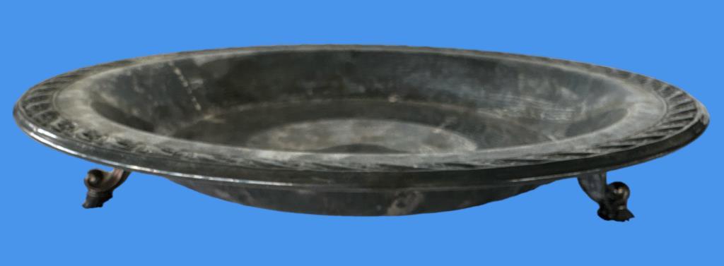 (3) Footed Silver Plate Serving Bowls--(2) Covered