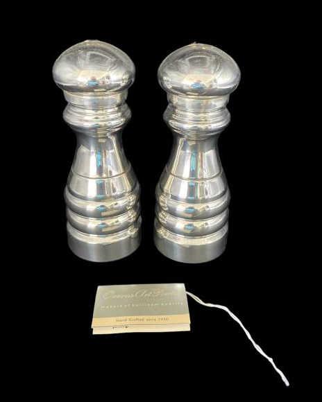 (2) Queens Art Pewter Salt and Pepper Mills