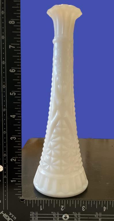 (2) Milk Glass Bud Vases