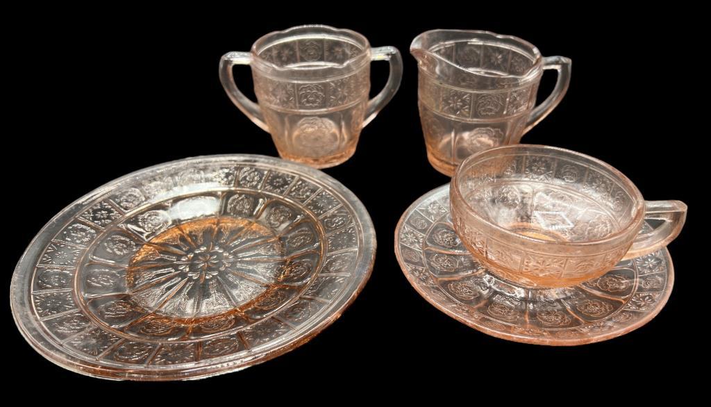 Doric and Pansy Childs Pink Depression Glass: