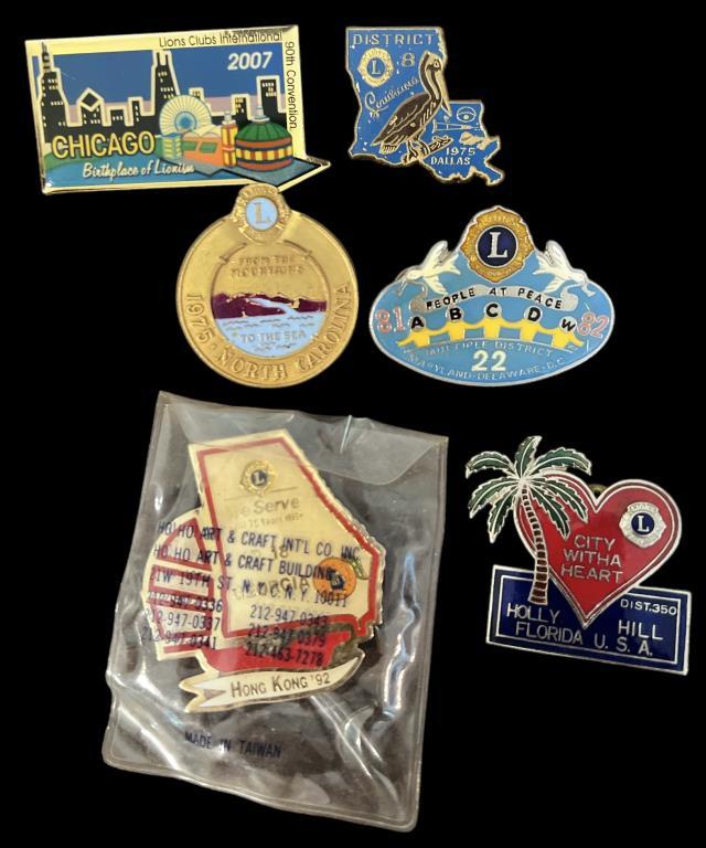 Assorted Lions Club Pins