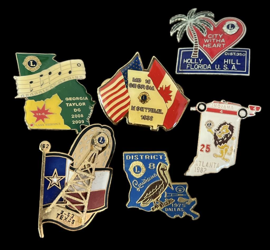 Assorted Lions Club Pins