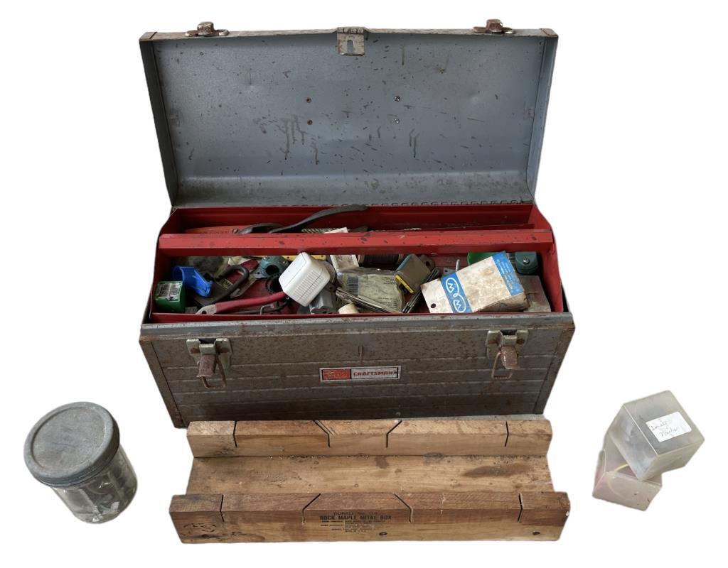 Vintage Craftsman Toolbox With Assorted Vintage