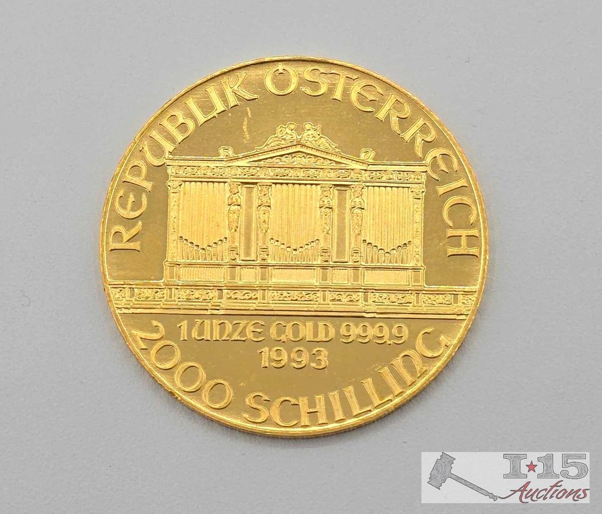 (1993) 2000 Schilling Vienna Philharmonic .999 Fine Gold Coin