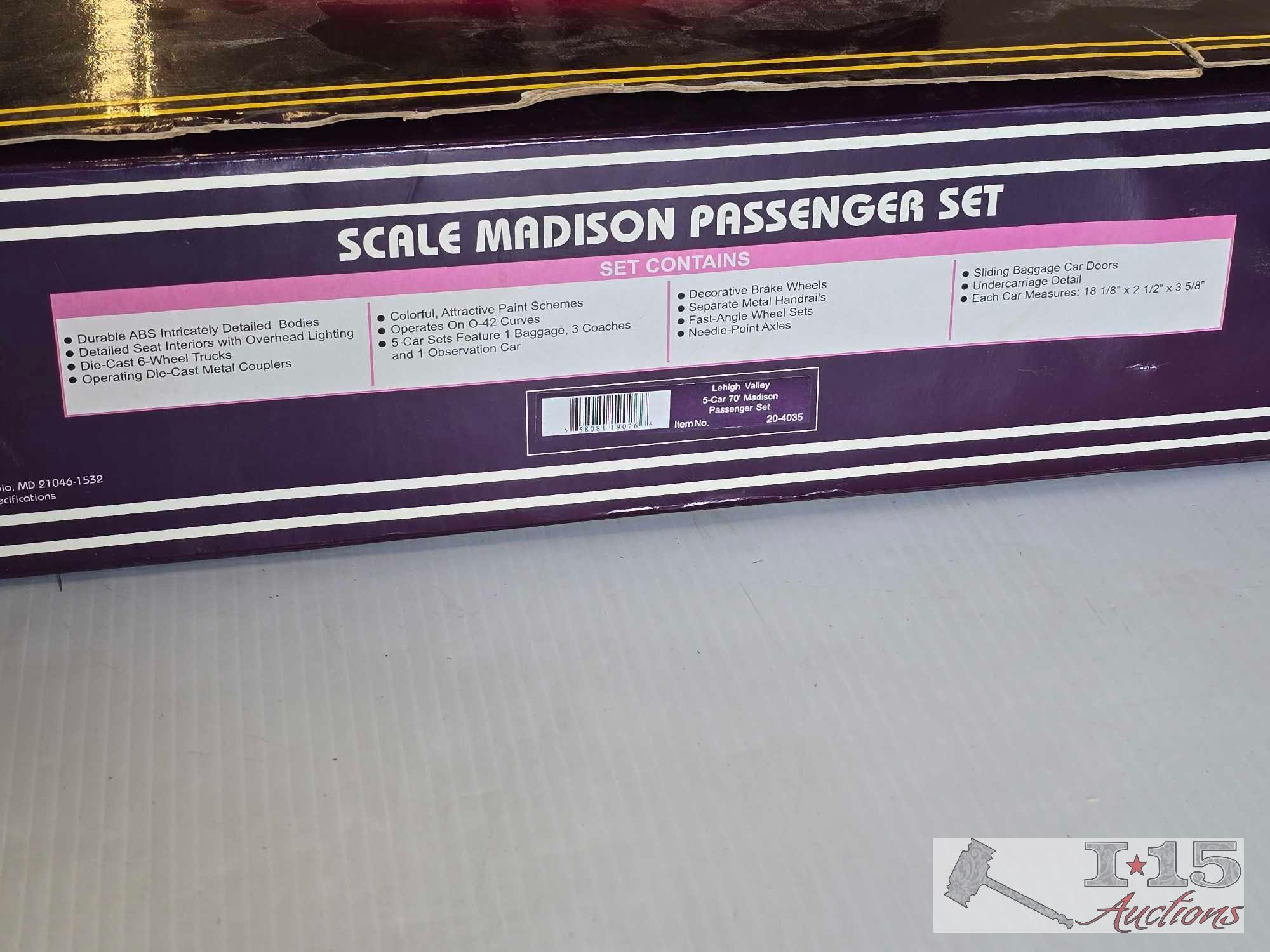 MTH Electric Trains Scale Madison Passenger Model Train Set