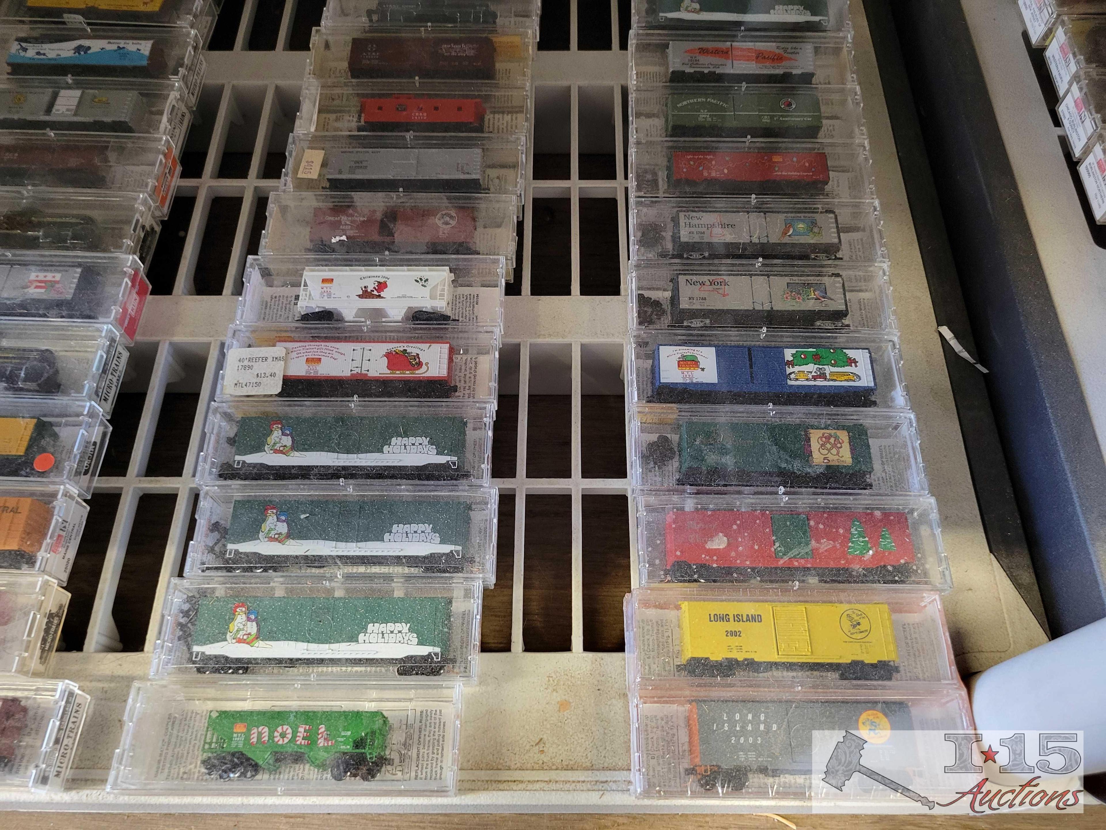 (75) Micro Trains N - Scale Model Train Cars