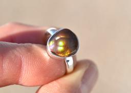 Fire Agate Ring in Sterling Silver