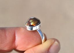 Fire Agate Ring in Sterling Silver
