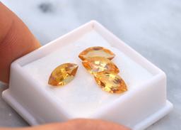 6.65 Carat Matched Set of Fancy Marquise Cut Citrines