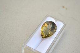 14.25 Carat Pear Cut Lemon Citrine