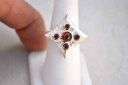 Garnet Ring in Sterling Silver