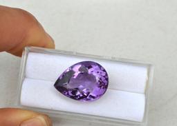 16.09 Carat Pear Cut Amethyst