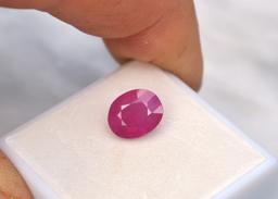 3.44 Carat Oval Cut Ruby