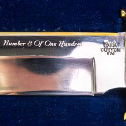 Buck Custom Coffin Handle Brassback Bowie Knife