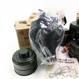 3 Israeli Gas Mask Lot With 12 Extra Filters