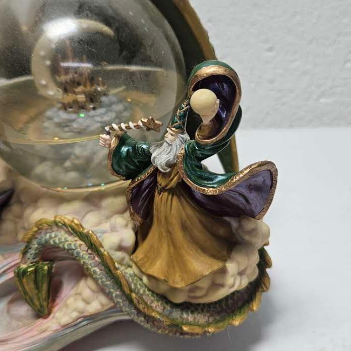 San Francisco Music Box Co. Dragon Planet Wizard Musical Snow Globe