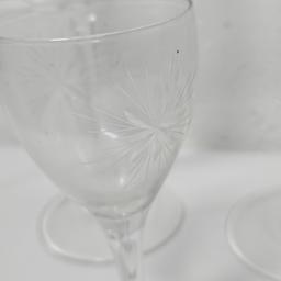 Lot of Etched Glass Stemware