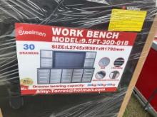 UNUSED STEELMAN 9.5FT-30D WORK BENCH