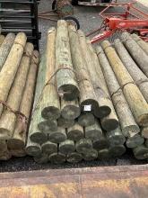 (915)BUNDLE OF 25 - 7" X 8' ROUND WOOD POST