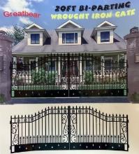 (1285)UNUSED 20' WROUGHT IRON ENTRY GATE-PLAIN