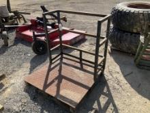 (528)STEEL PALLET WITH RACK