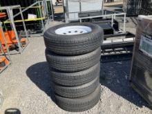 (1057) - (5)205/75R15 RADIAL TIRES/RIMS - 5 LUG