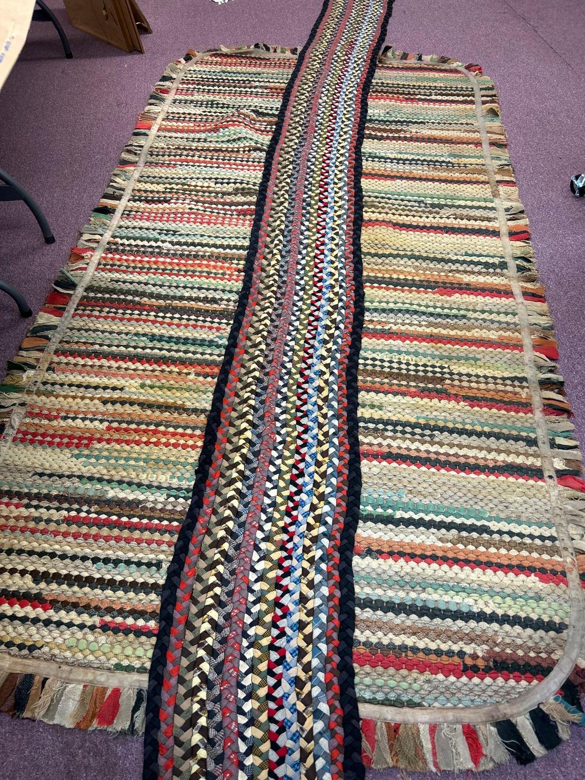 5 vintage rugs large rag rug and runner hook rug