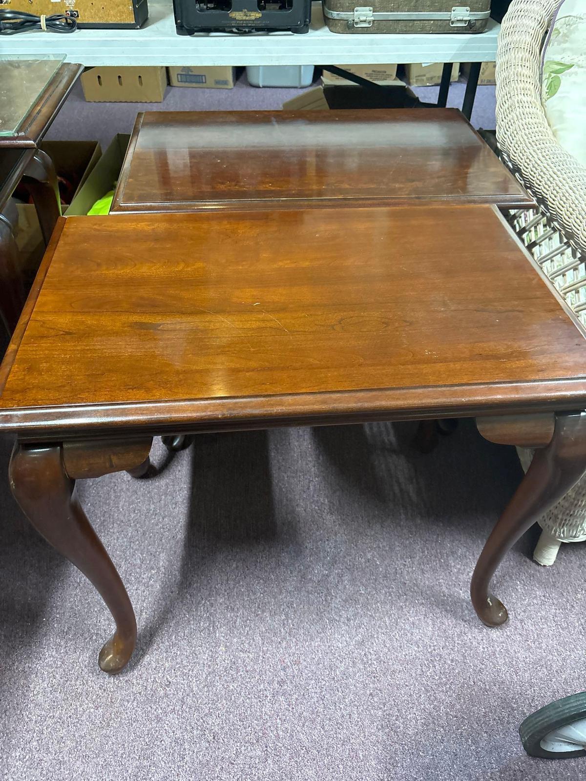 Cherry Queen Anne lamp tables