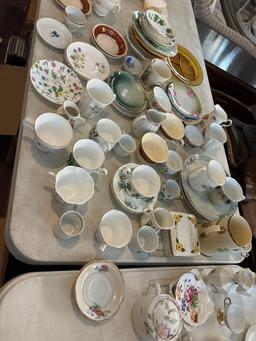 large collection of porcelain cup saucers vases etc.