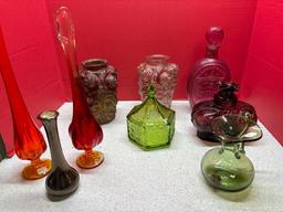 Swung Vases Diana glass stars Eagles colored bottles