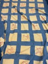 quilt Afghan vintage blanket embroidery material