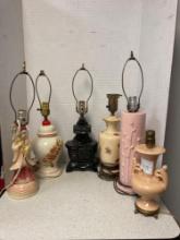 6 vintage lamps