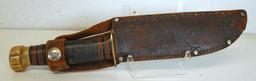 Old Marble's Fixed Blade Hunting Knife with Leather Sheath - 10" Overall...