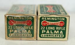 2 Full Vintage Remington Dog Bone Boxes .22 LR Palma Cartridges Ammunition...