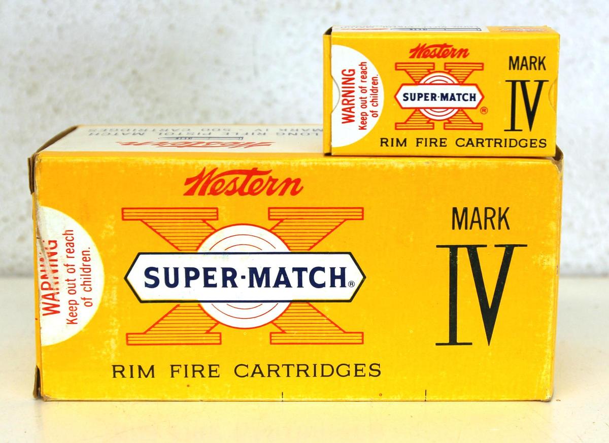 Partial Vintage Brick Western Super Match Mark IV .22 LR Pistol Match Cartridges Ammunition - The