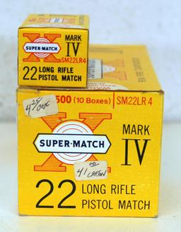 Partial Vintage Brick Western Super Match Mark IV .22 LR Pistol Match Cartridges Ammunition - The