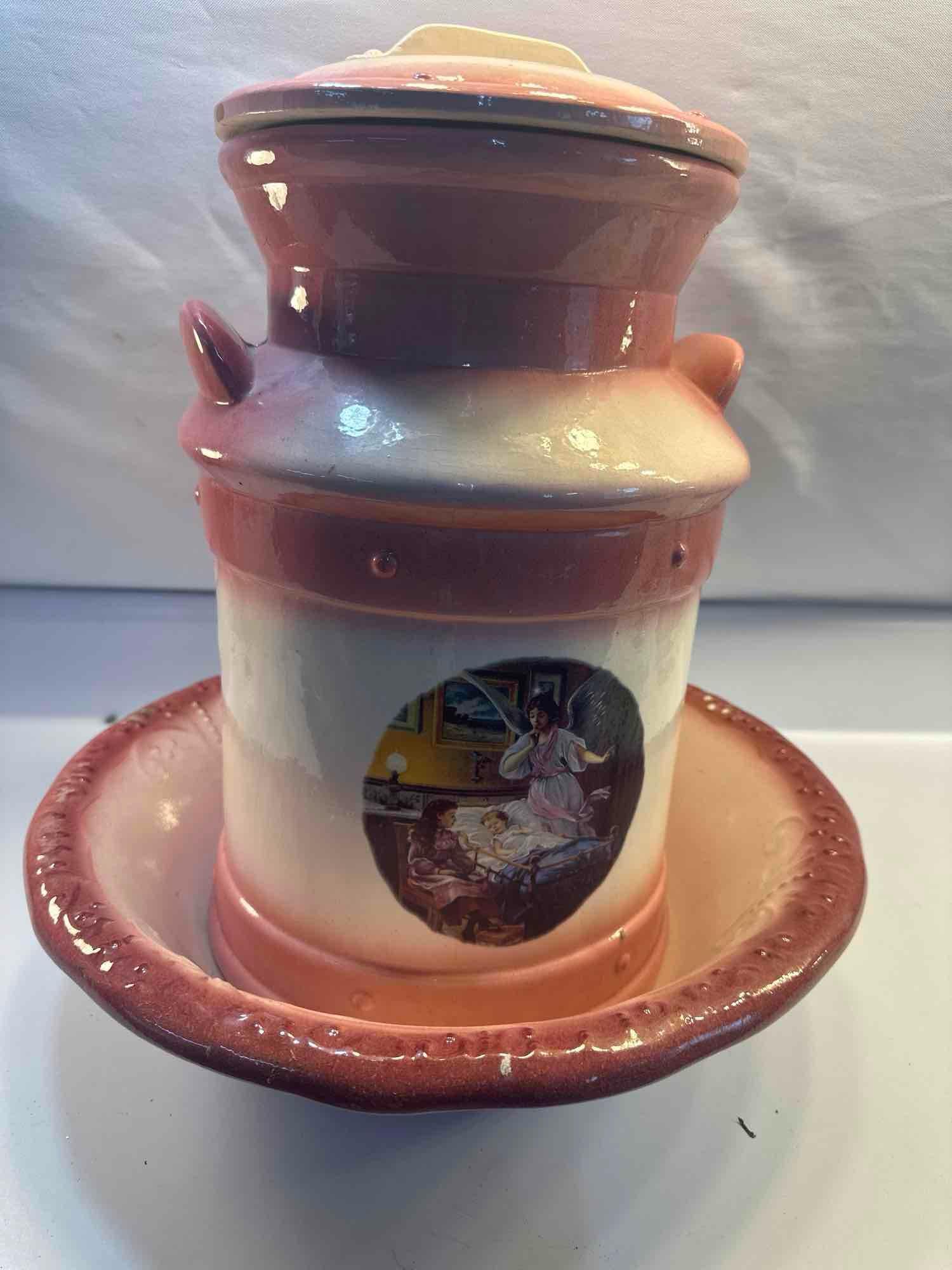 Vintage Decor Ceramic Bowl And Milk Jar With Lid