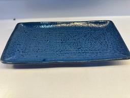 Blue Rectangular Ceramic Table / Home Decor