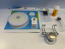 New Wireless Ceiling Light, Soap Saver, Light Bulb, Etc