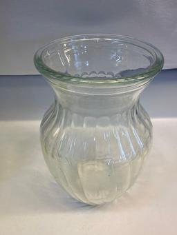 Green Glass Vase / Clear Glass Vase