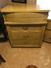 Vintage Mid Century Blonde Wooden 4 Drawers Chest