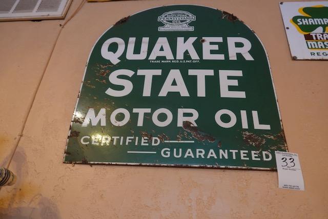 PORCELAIN QUAKER STATE SIGN