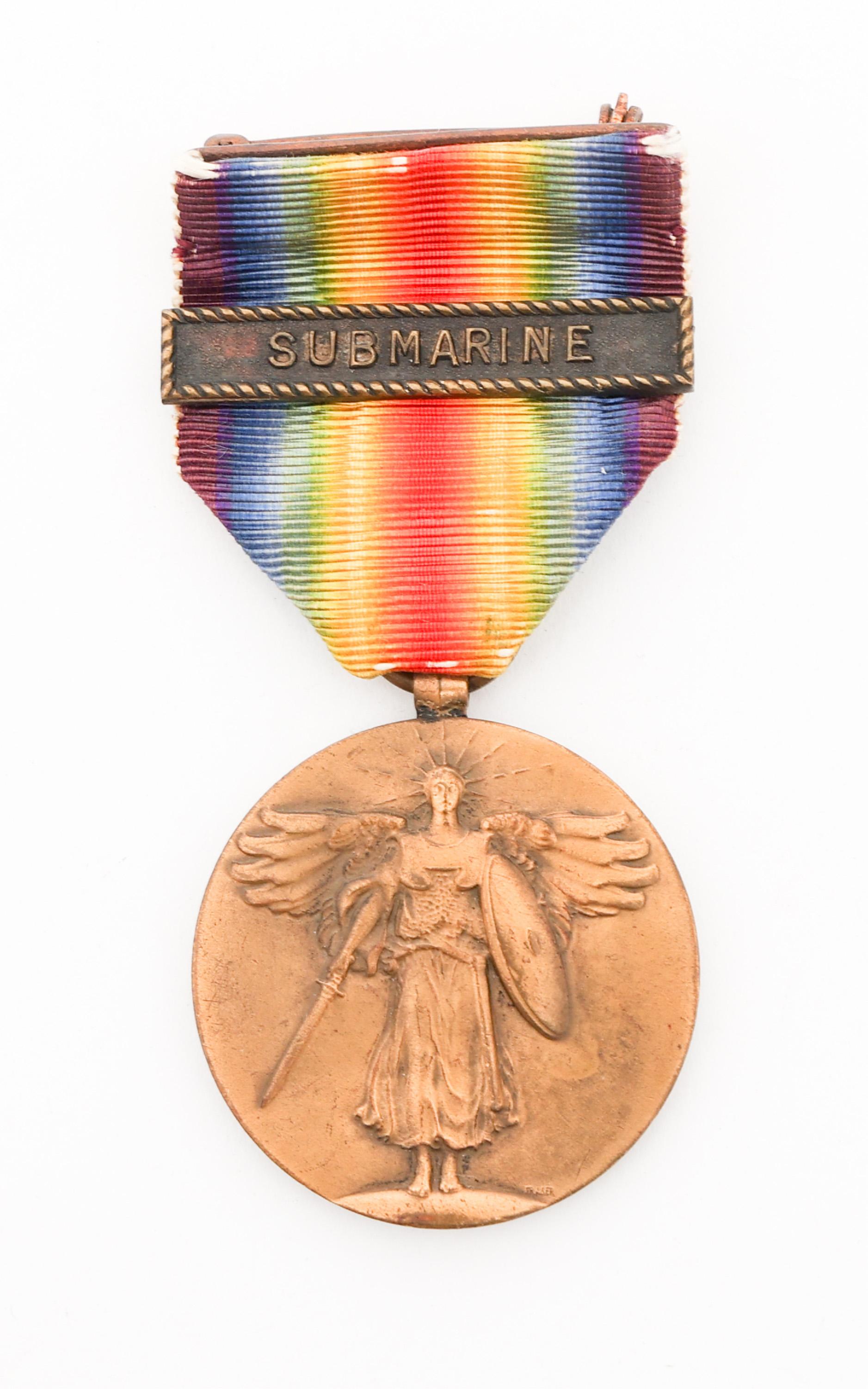 WWI US NAVY VICTORY MEDALS WITH CLASPS